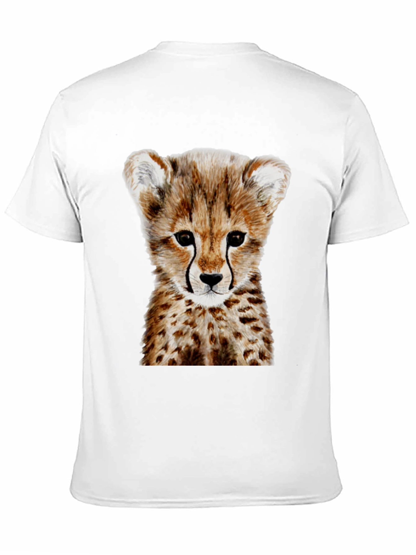 Cheetah Cub Graphic Tee - Black Cotton T-Shirt