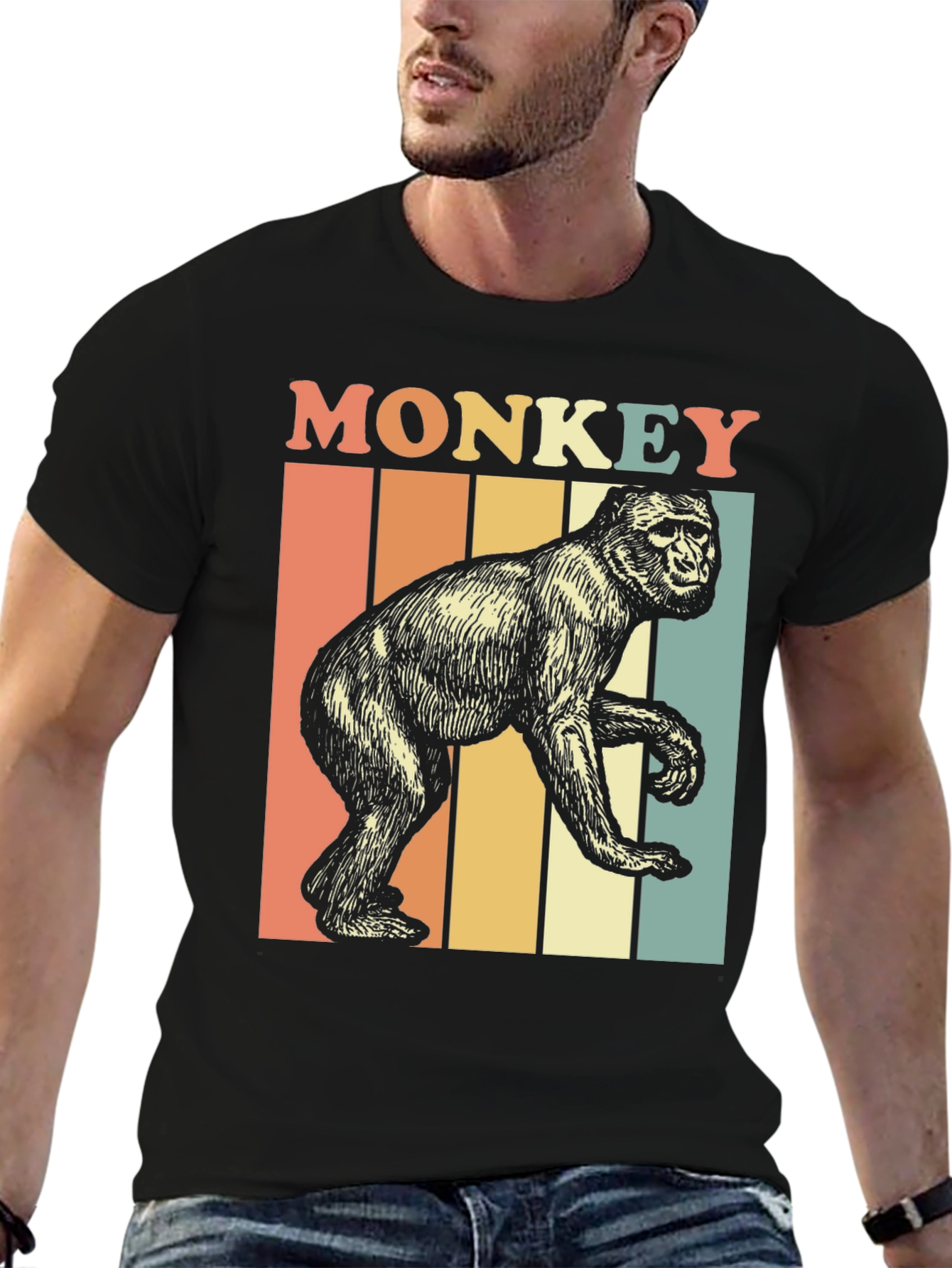 Retro Monkey Graphic T-Shirt