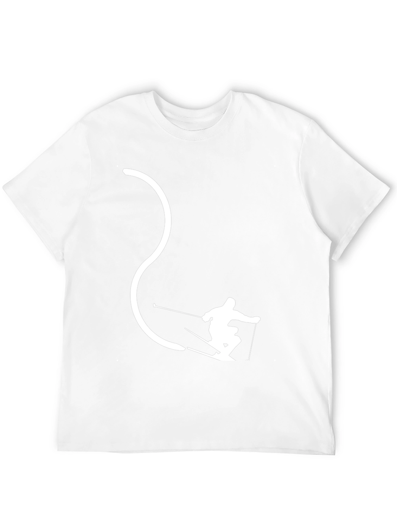 Skier Silhouette Black T-Shirt