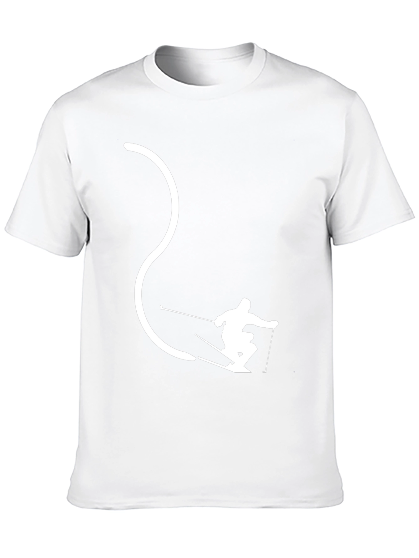 Skier Silhouette Black T-Shirt