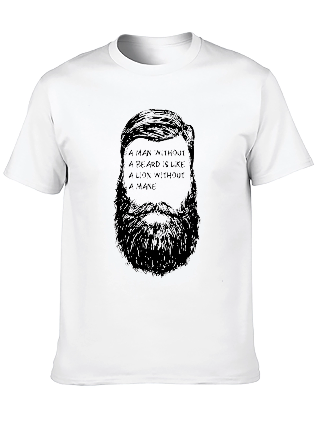 Bearded Man Quote Graphic Tee - Black