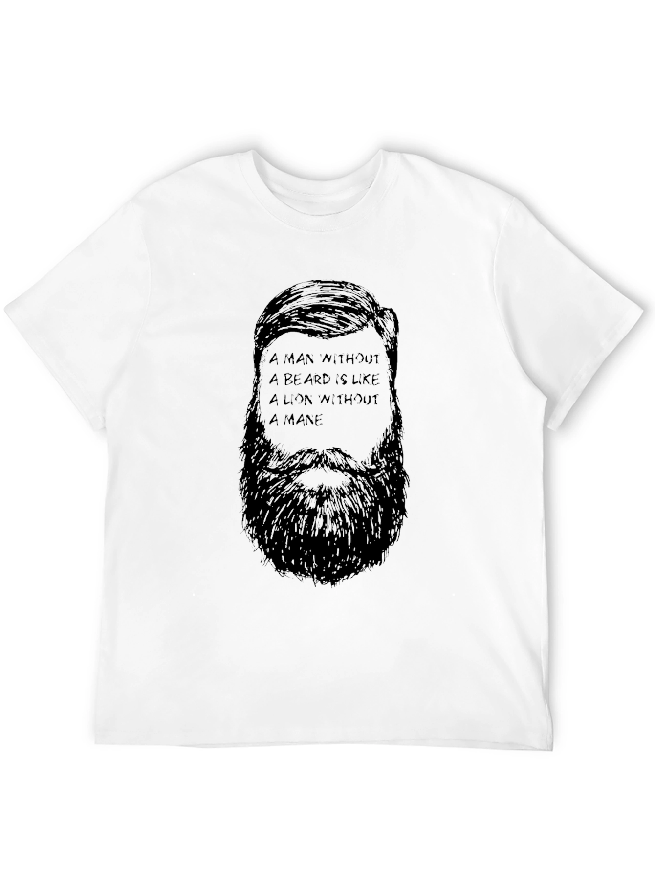 Bearded Man Quote Graphic Tee - Black