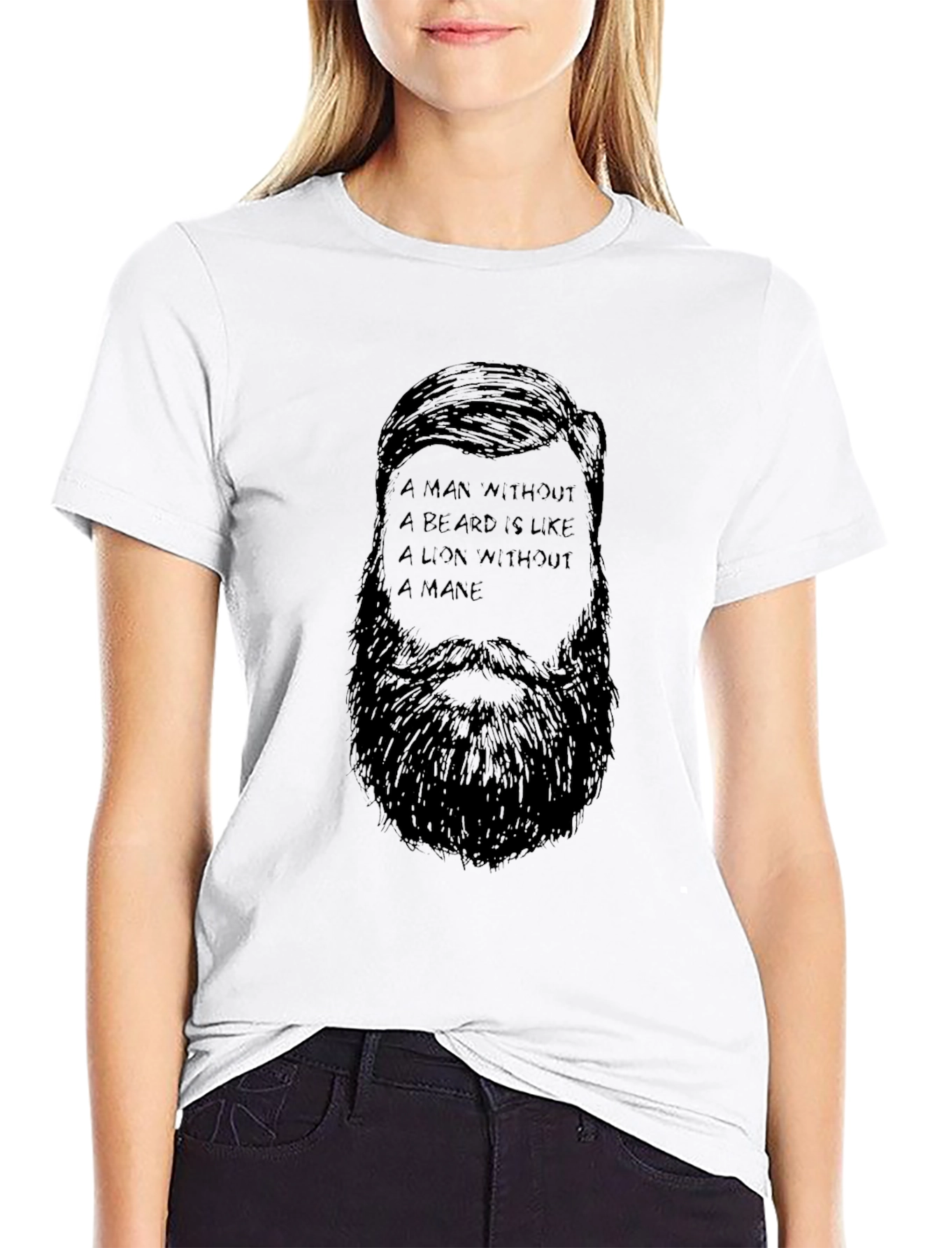 Bearded Man Quote Graphic Tee - Black