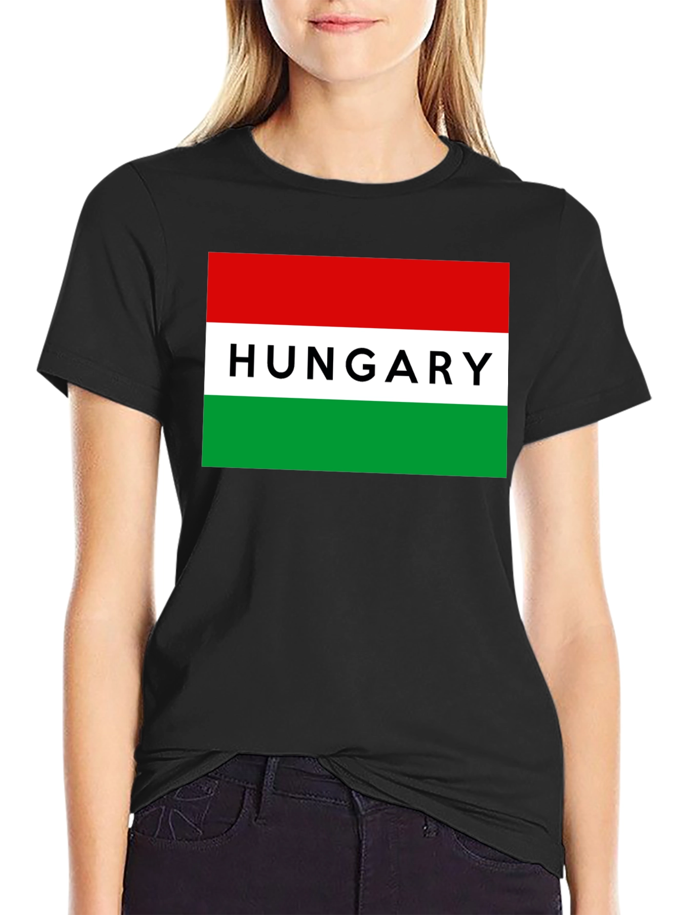 Hungary Flag T-Shirt - Black Cotton Tee