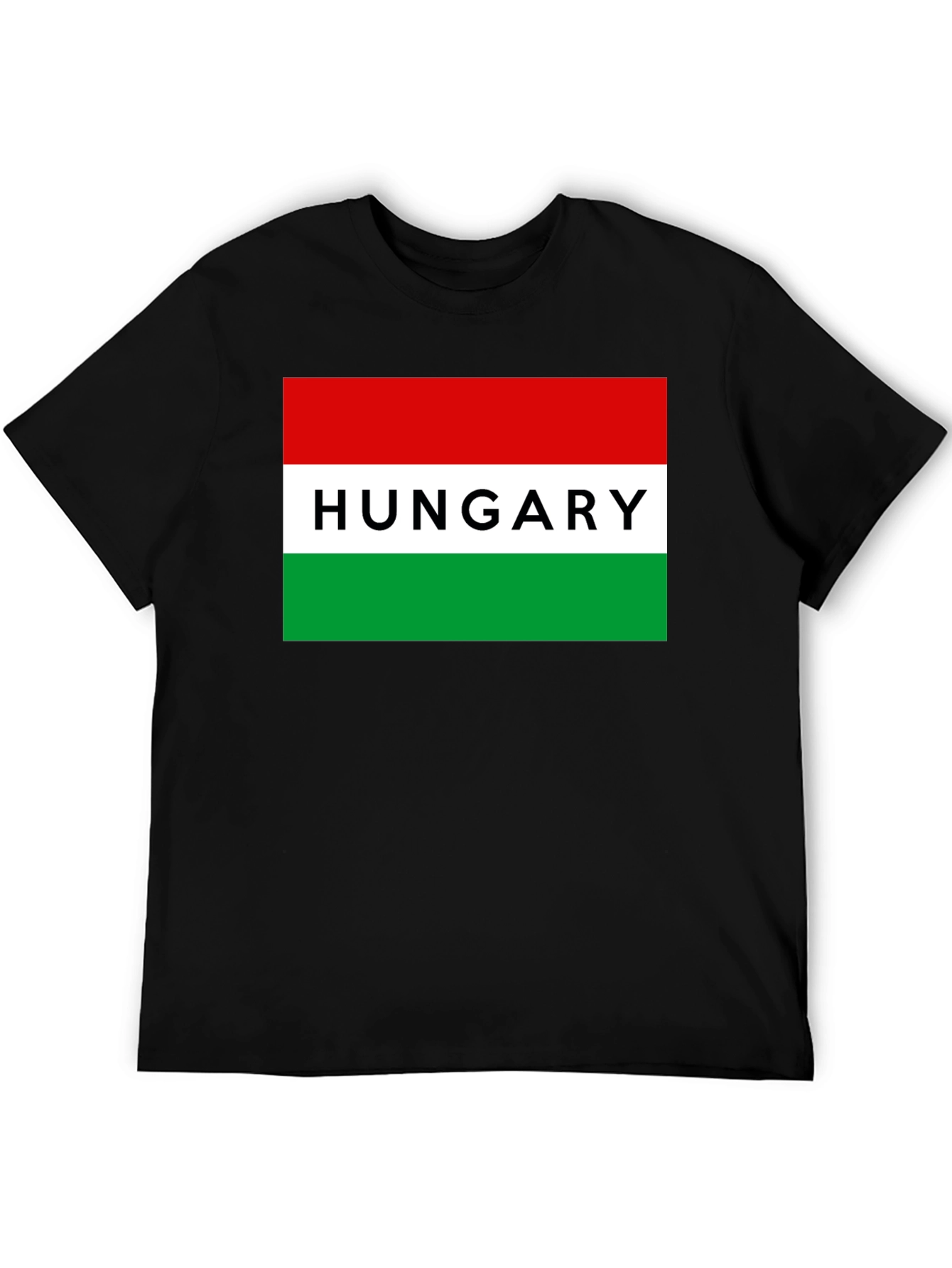 Hungary Flag T-Shirt - Black Cotton Tee