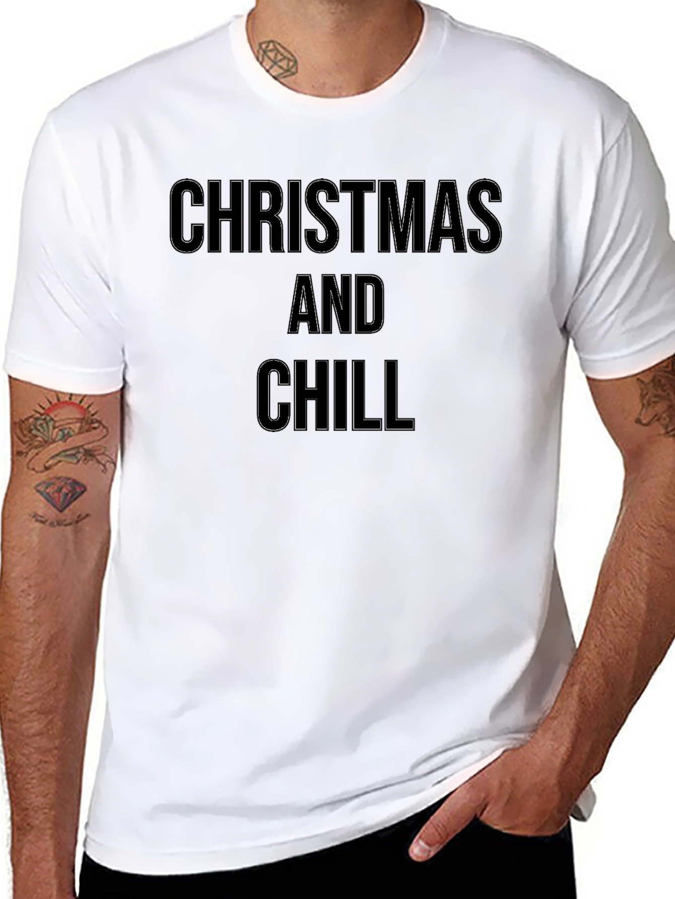 Christmas and Chill Black Graphic Tee