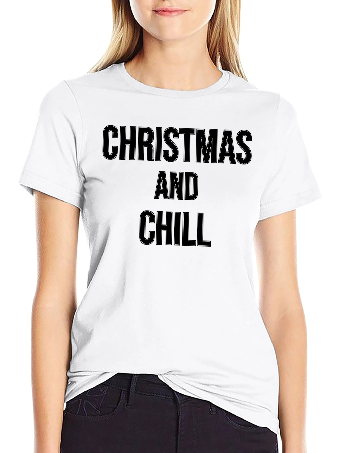 Christmas and Chill Black Graphic Tee