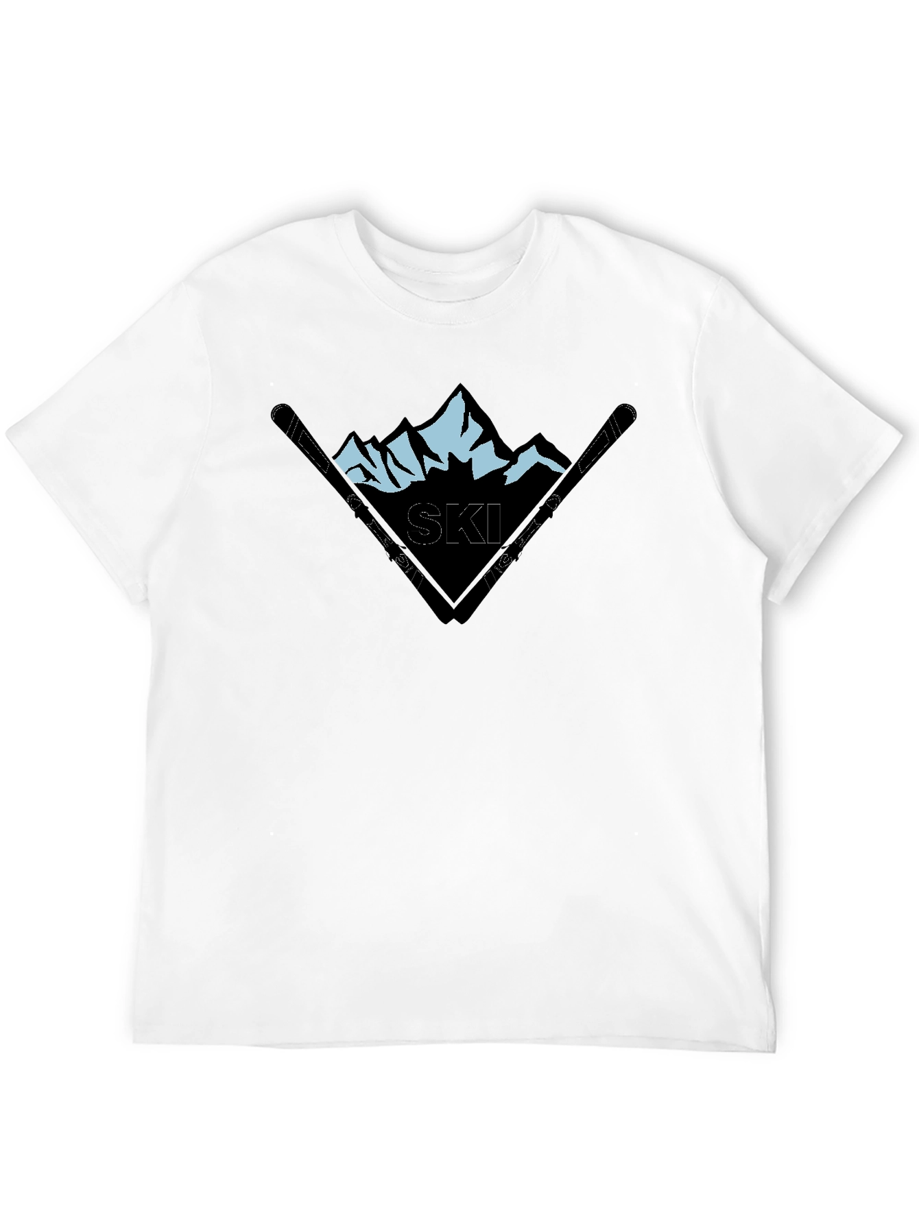 Mountain Ski Graphic Black T-Shirt