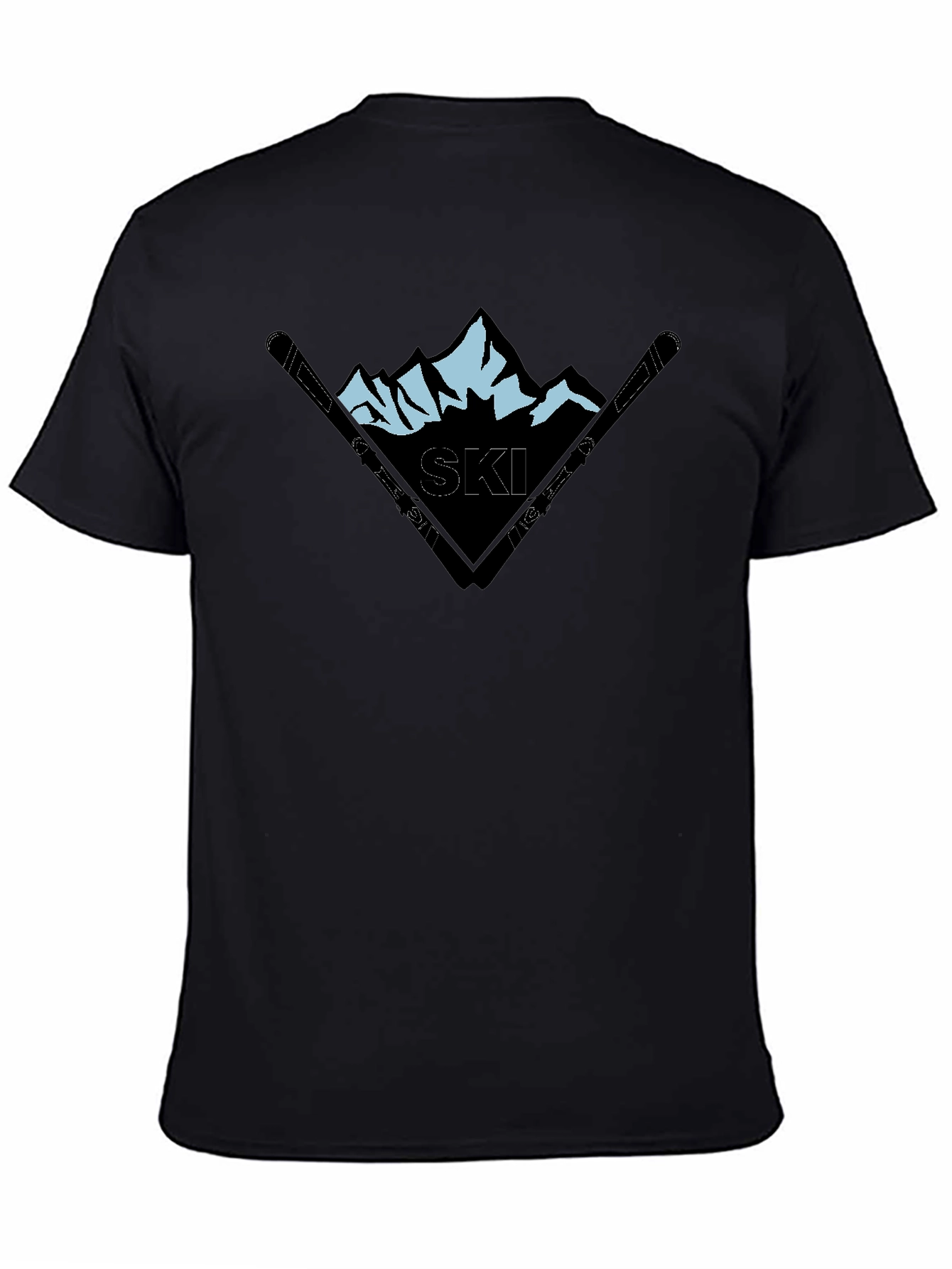 Mountain Ski Graphic Black T-Shirt