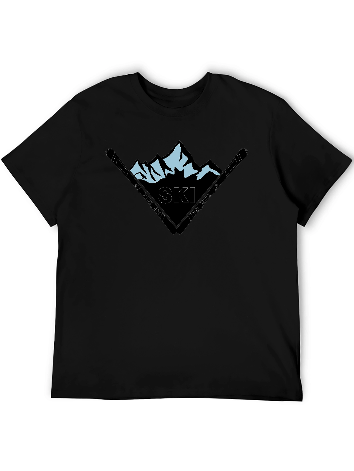 Mountain Ski Graphic Black T-Shirt