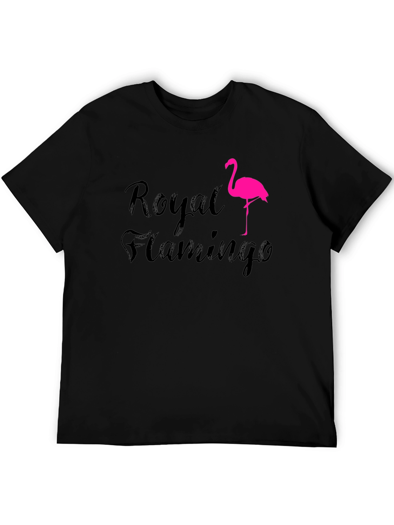 Royal Flamingo Black T-Shirt
