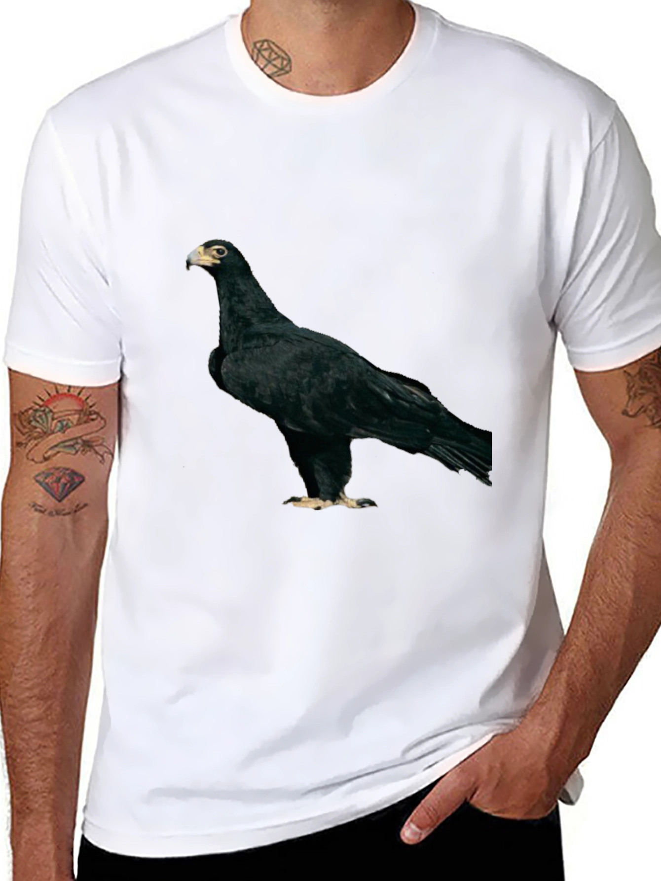 Black Eagle Graphic Tee - Unique Bird Design T-Shirt