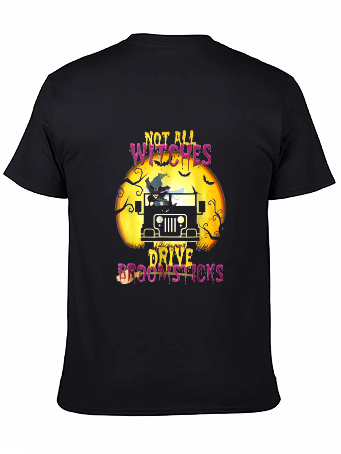 Halloween Witches Jeep Graphic T-Shirt