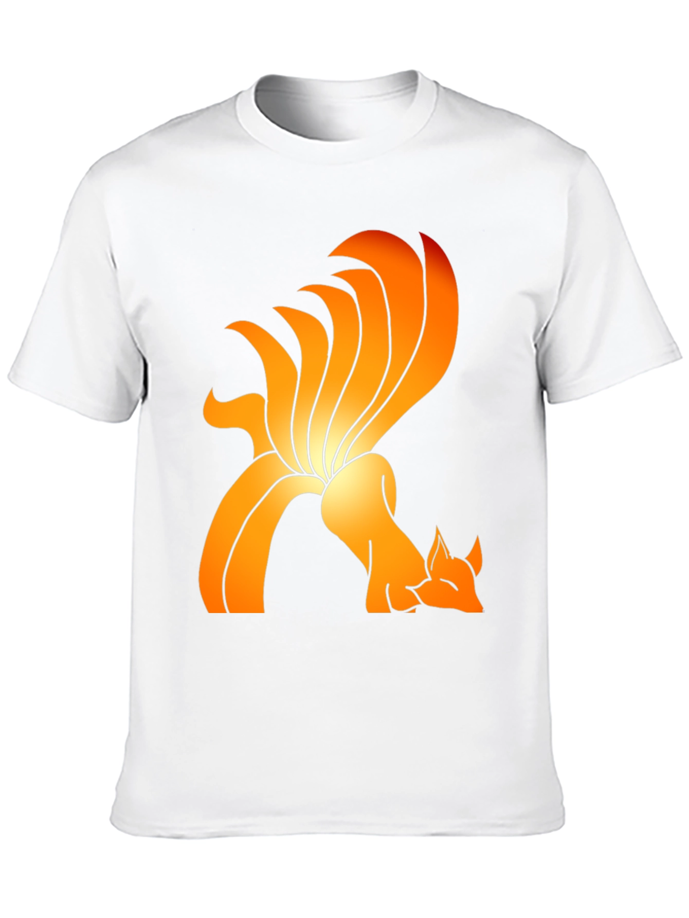 Nine-Tailed Fox Graphic Tee - Black Cotton Blend