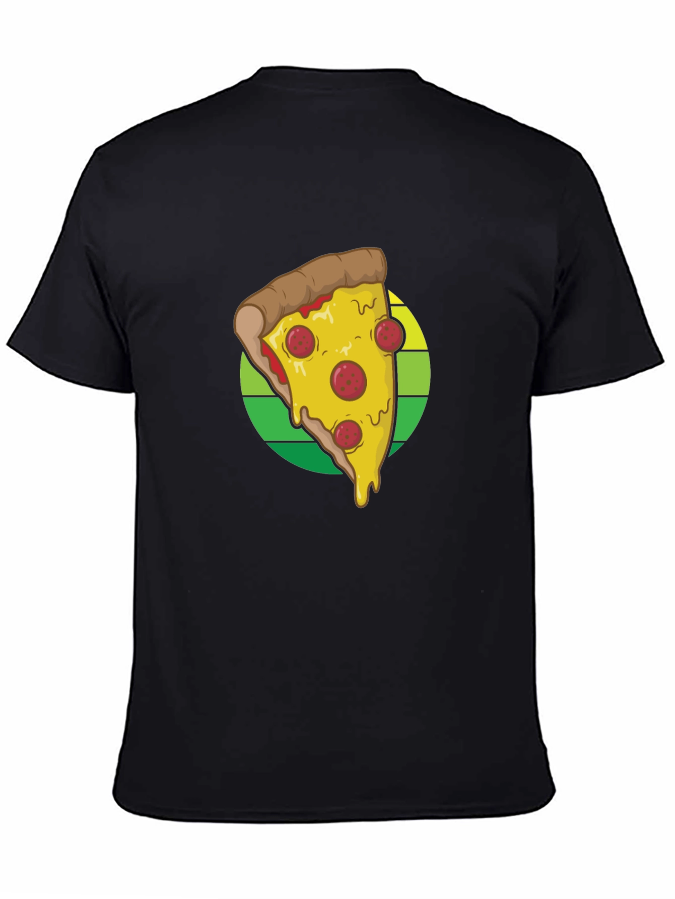 Pizza Slice Graphic Tee - Casual Black T-Shirt