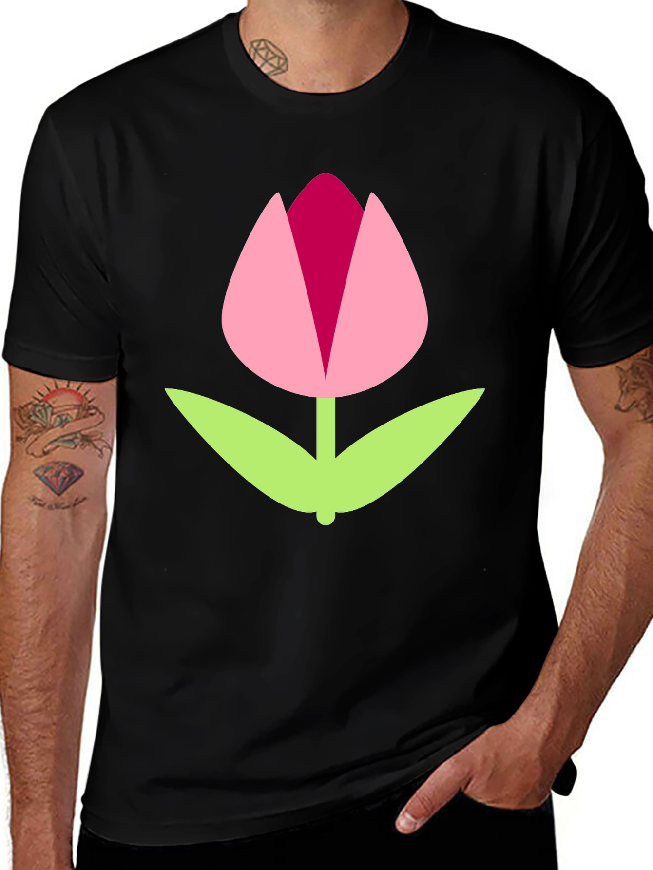Black Tulip Graphic Tee | Modern Casual Style