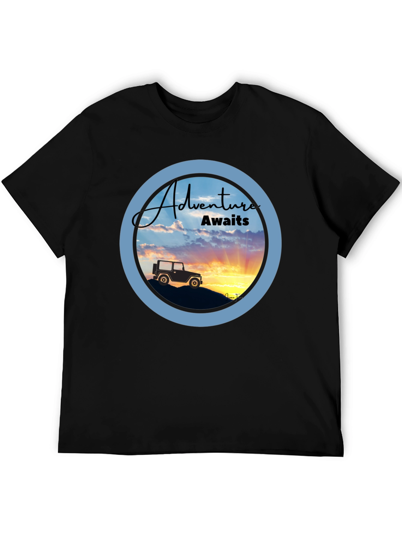 Adventure Awaits Graphic Tee - Black