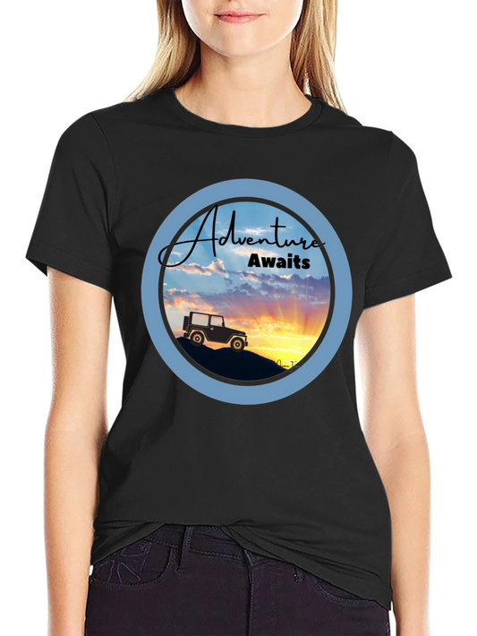Adventure Awaits Graphic Tee - Black