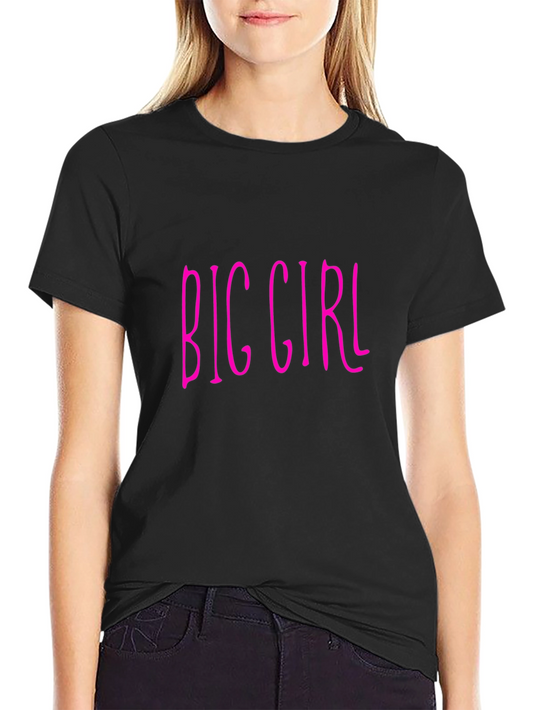Big Girl Graphic Print Black T-Shirt