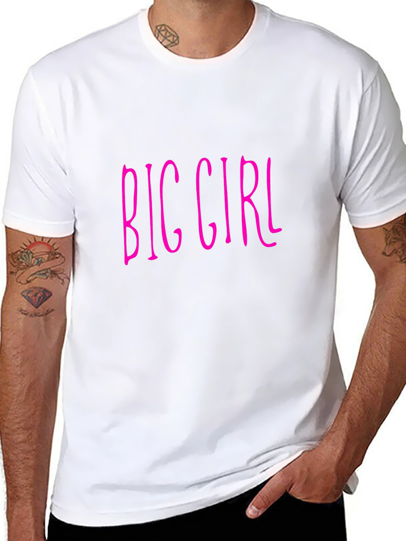 Big Girl Graphic Print Black T-Shirt