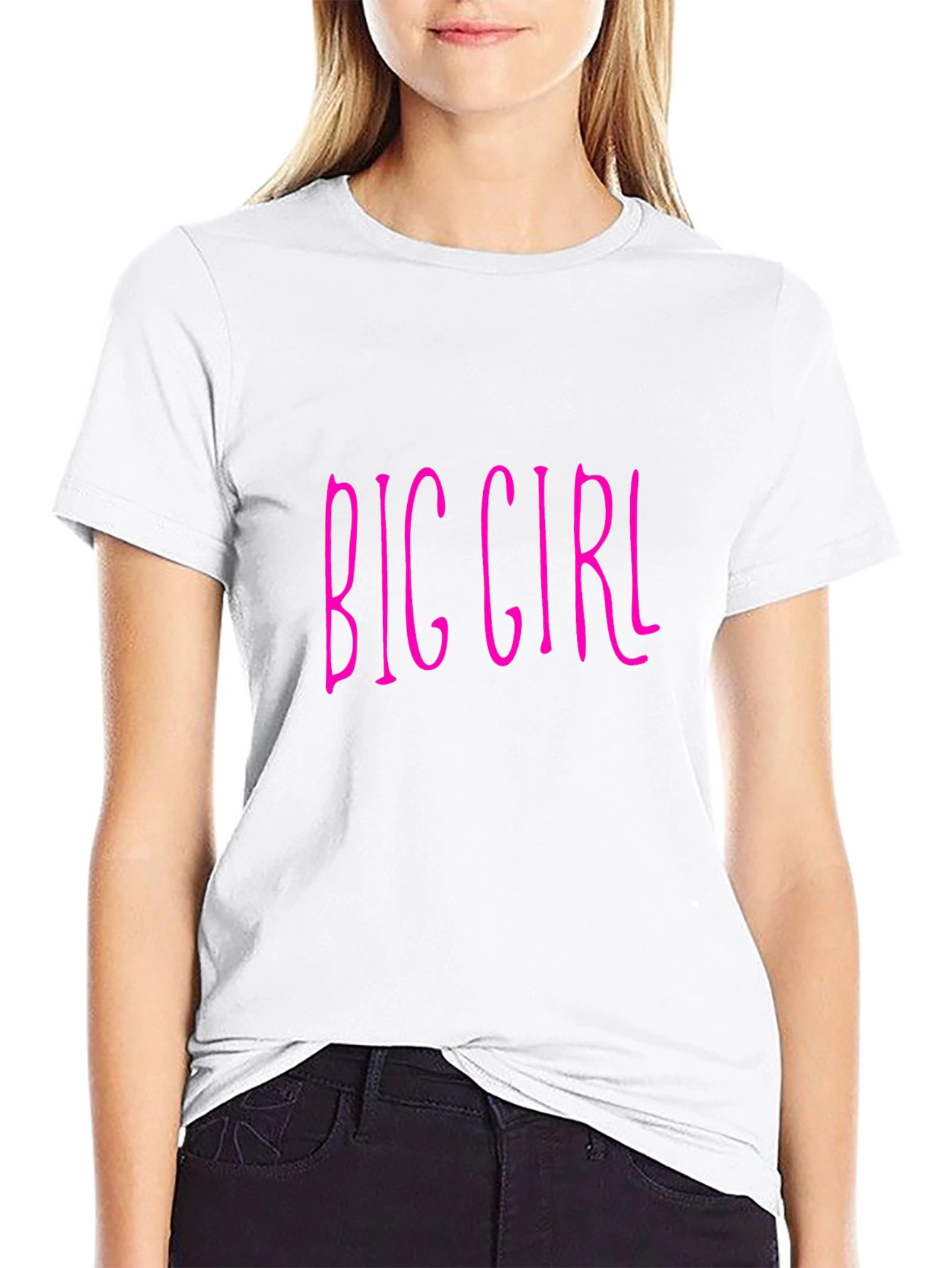 Big Girl Graphic Print Black T-Shirt