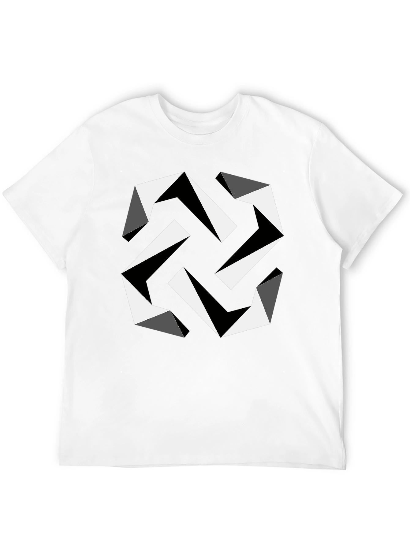 Geometric Illusion Black T-Shirt