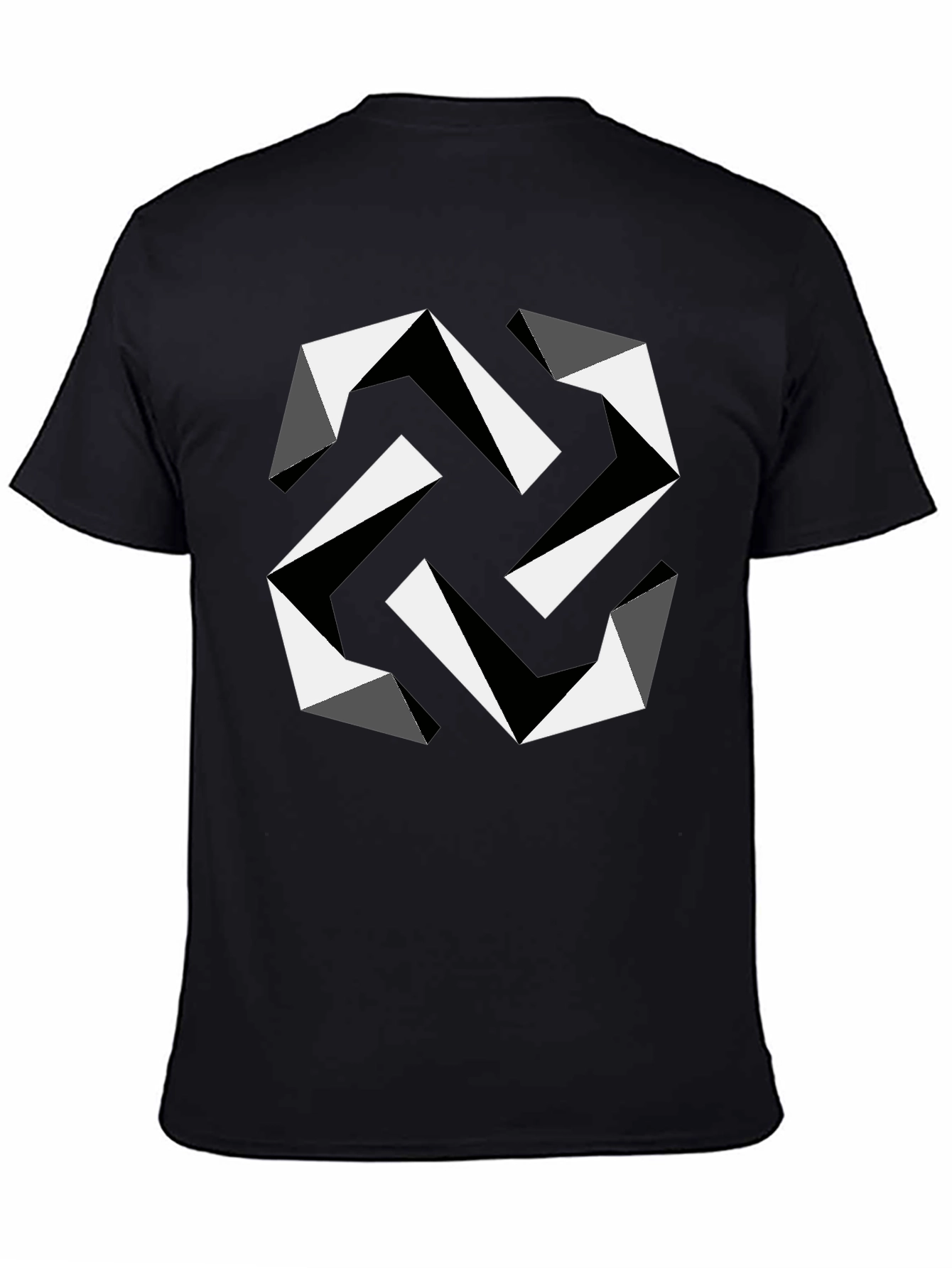 Geometric Illusion Black T-Shirt