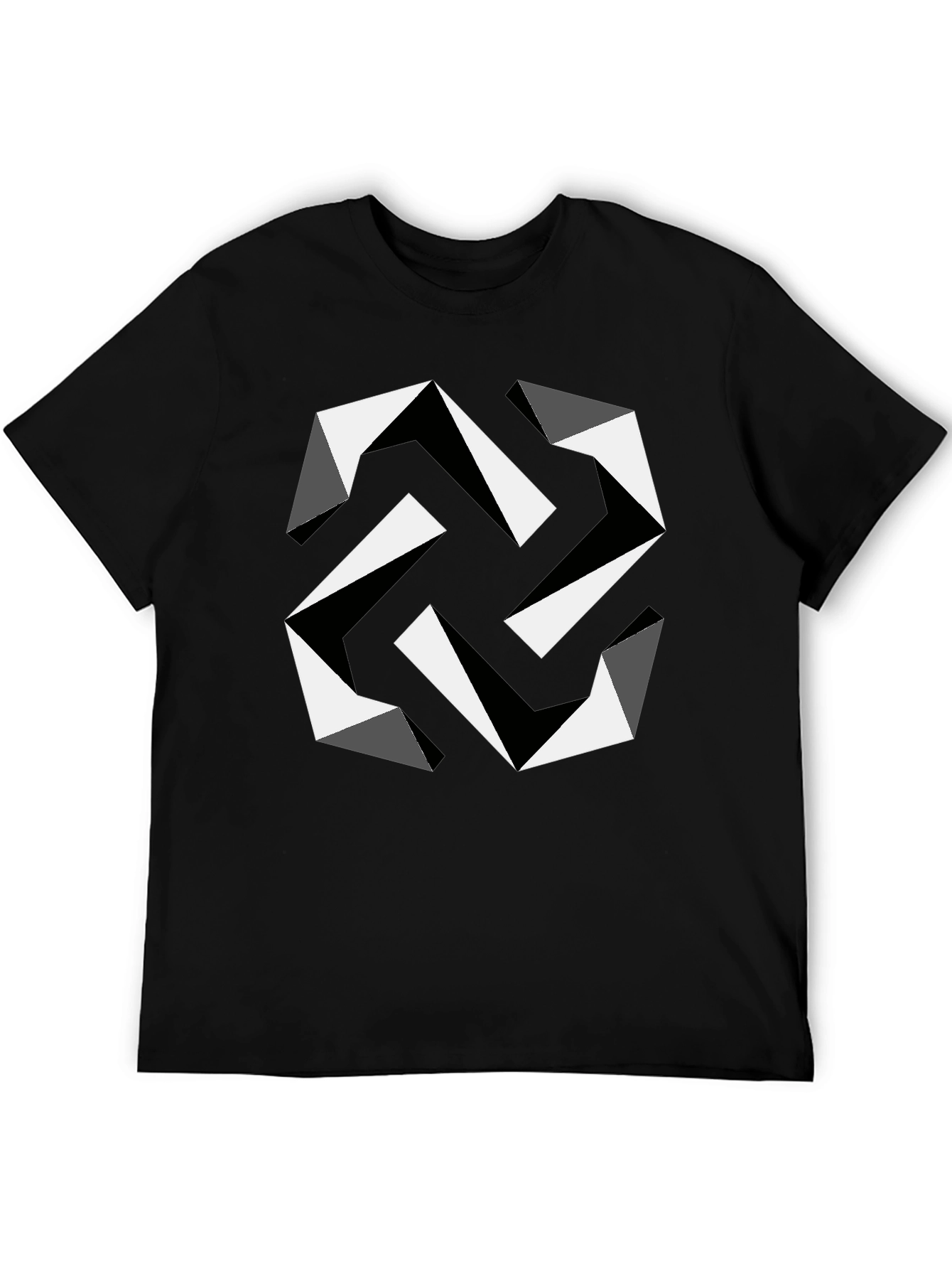 Geometric Illusion Black T-Shirt