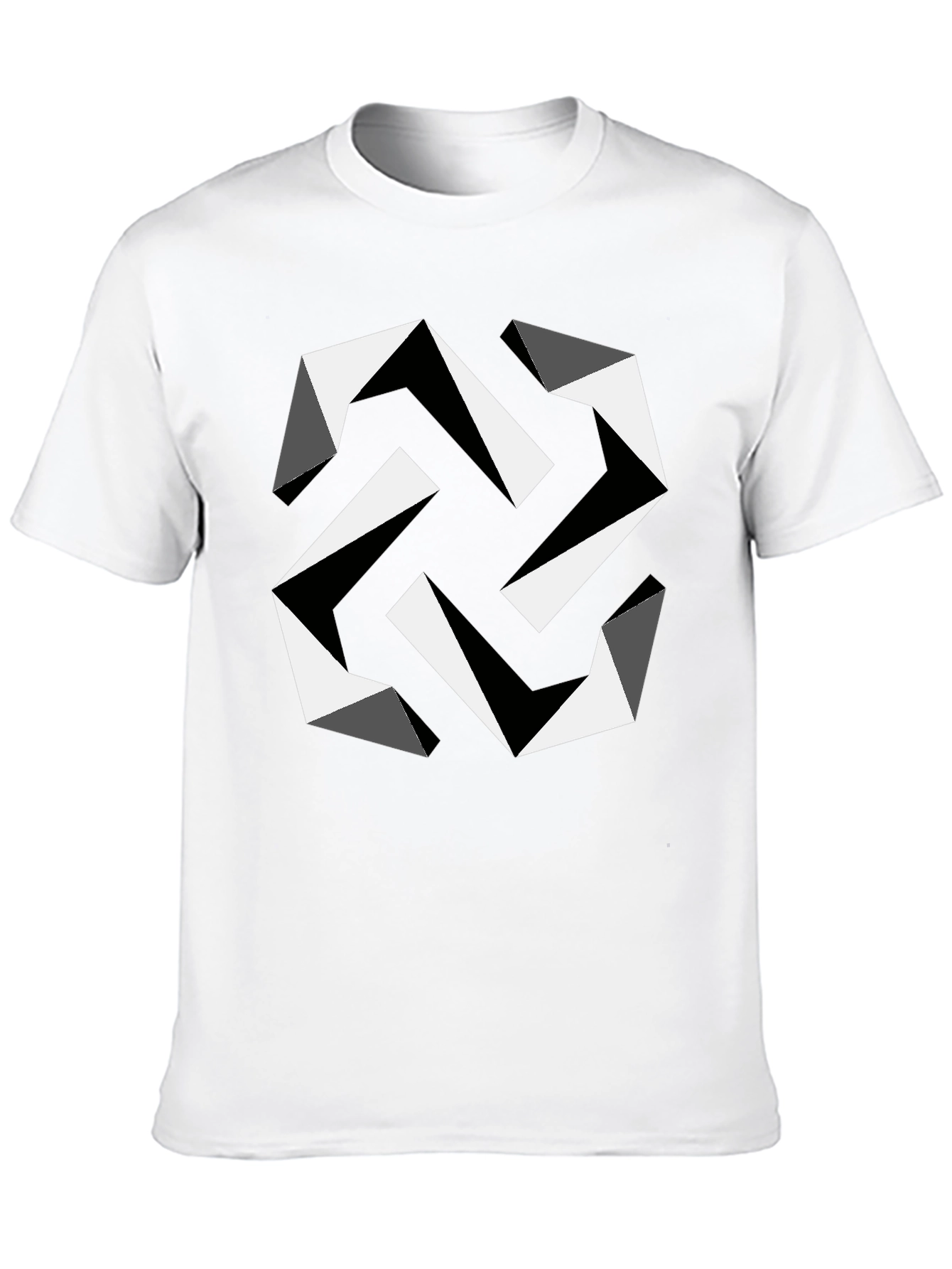 Geometric Illusion Black T-Shirt