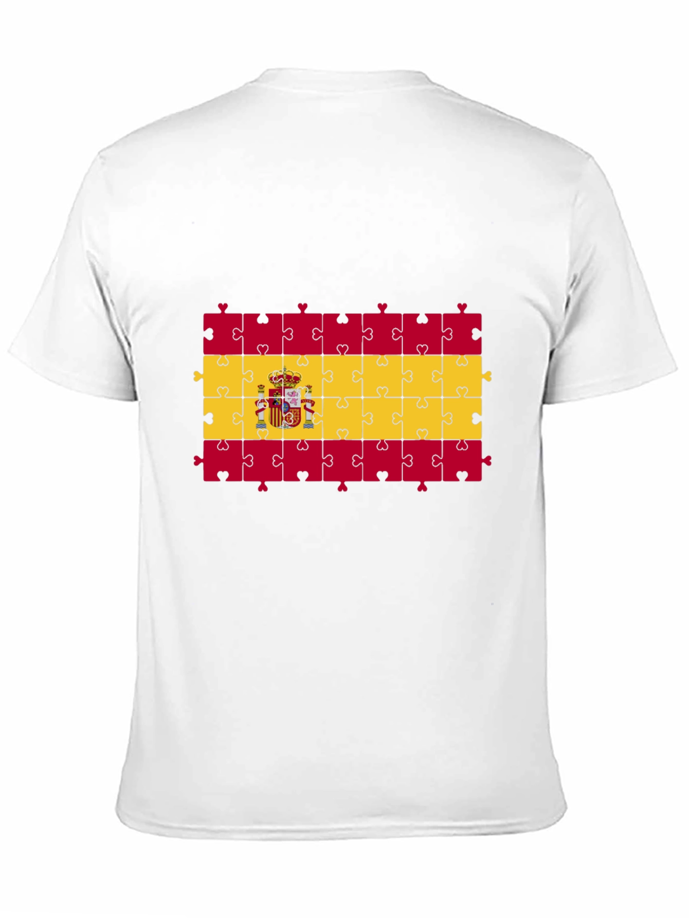 Spain Flag Puzzle T-Shirt - Black