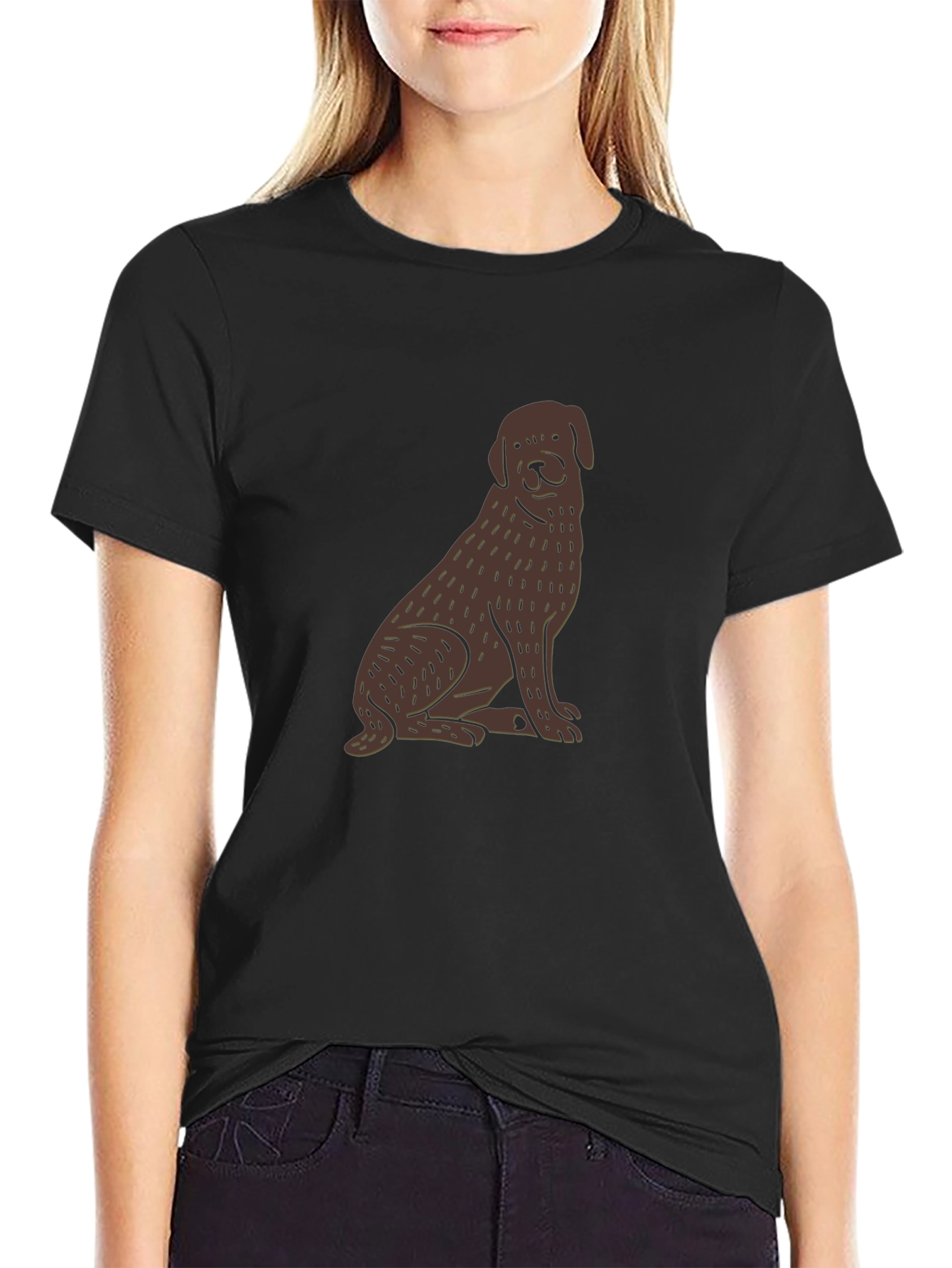 Dog Graphic Black Tee