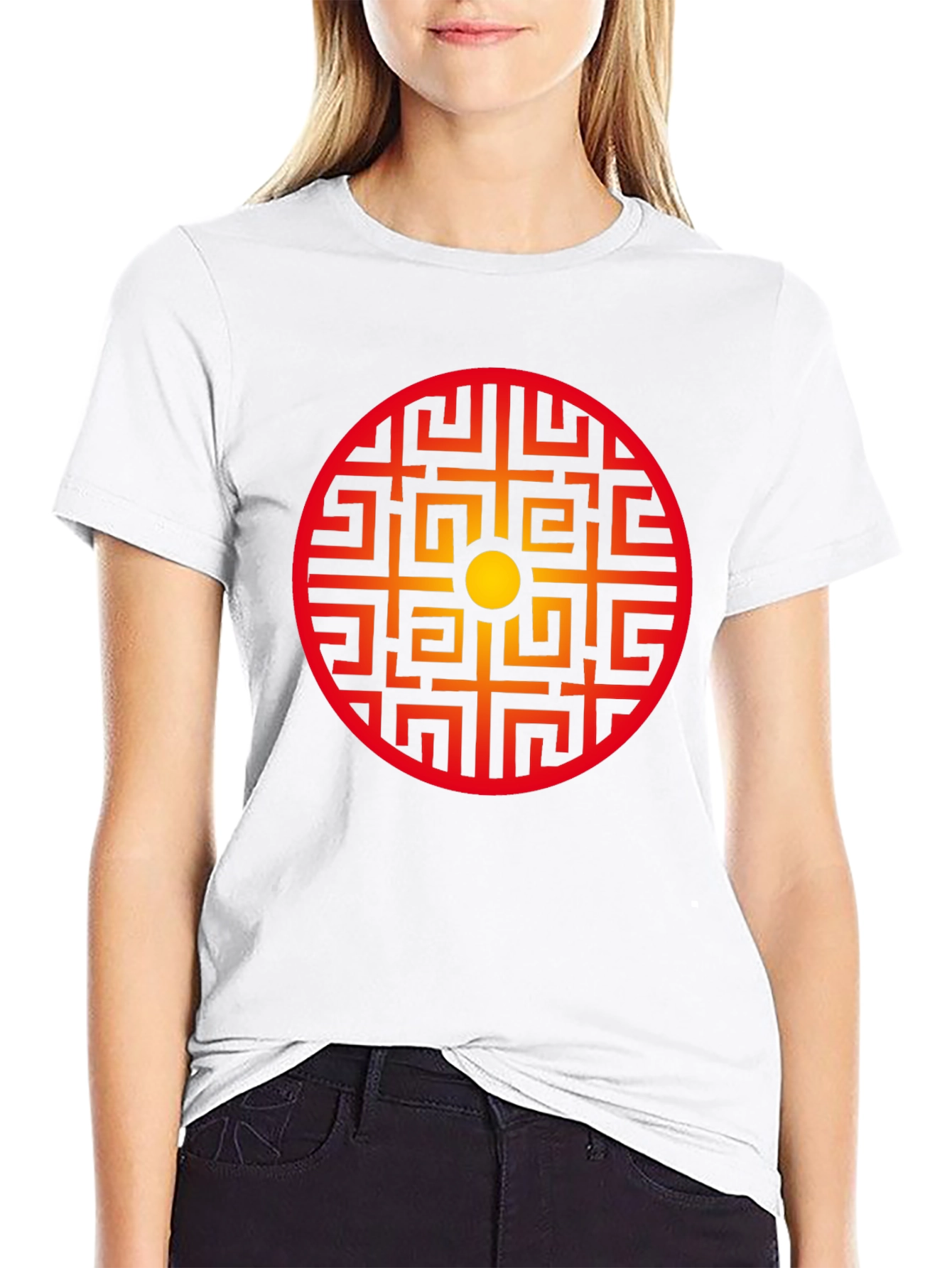 Geometric Circle Graphic Tee - Stylish Black Shirt