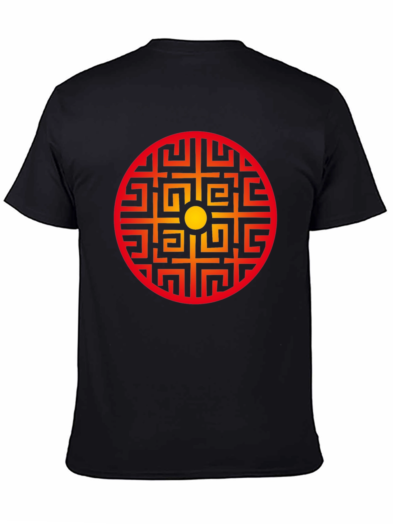 Geometric Circle Graphic Tee - Stylish Black Shirt