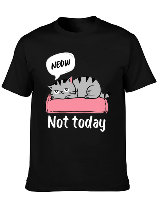 Not Today Cat Graphic T-Shirt Lazy Funny Tee