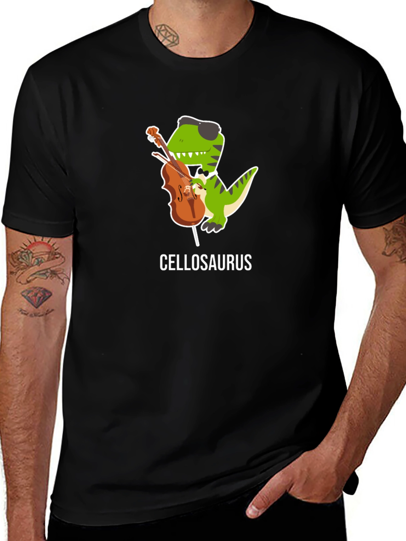 Cellosaurus T-Shirt - Funny Dinosaur Cello Player Tee