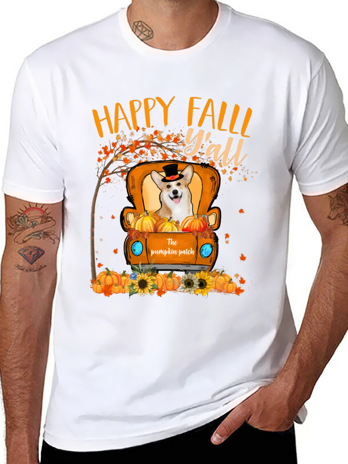 Happy Fall Yall Pumpkin Patch Dog T-Shirt