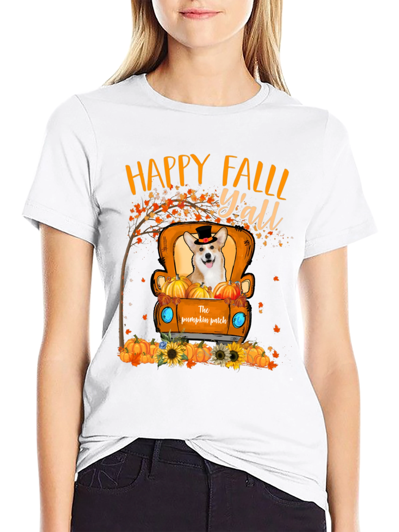 Happy Fall Yall Pumpkin Patch Dog T-Shirt