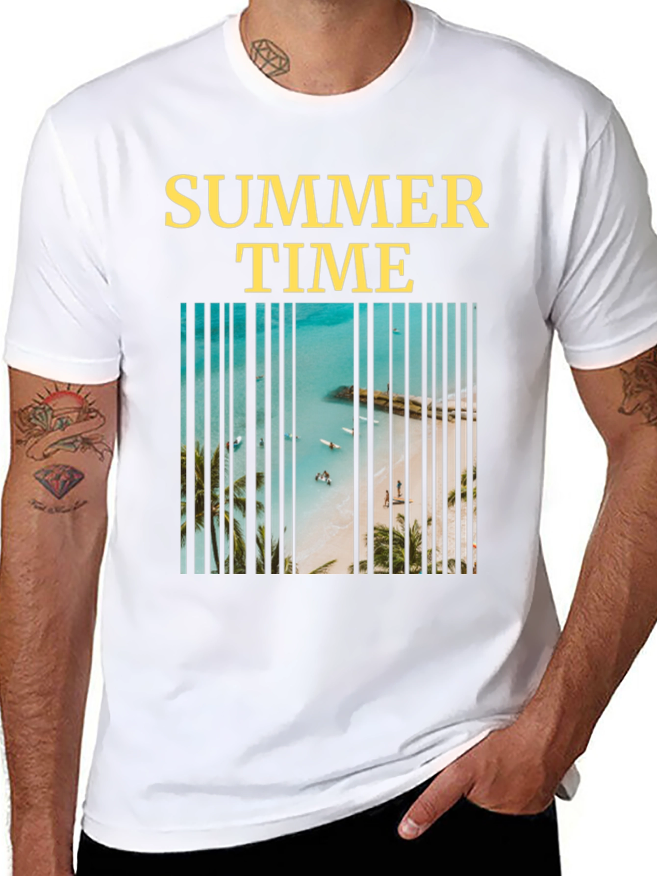 Summer Time Beach Barcode T-Shirt