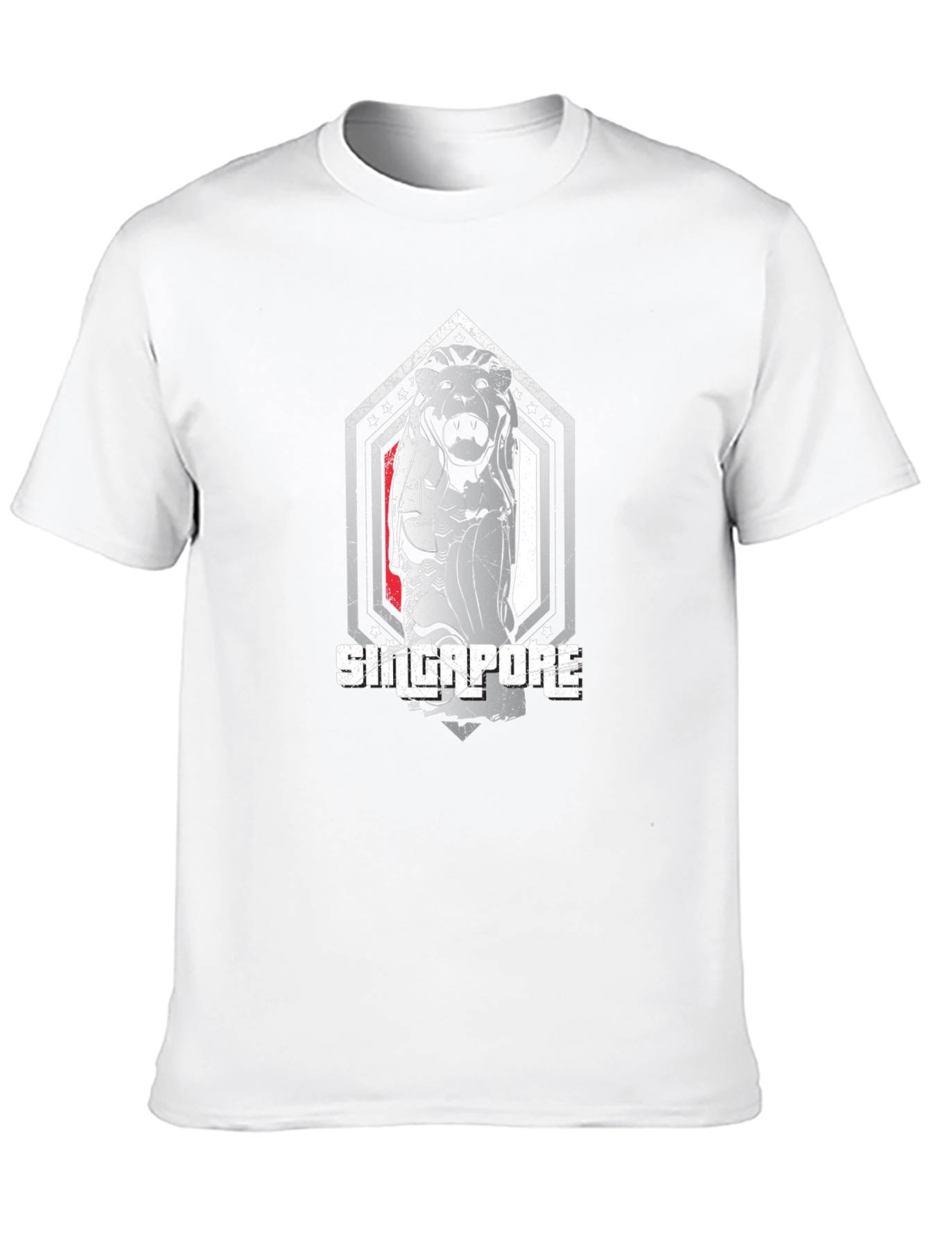 Singapore Merlion Graphic Tee - Black