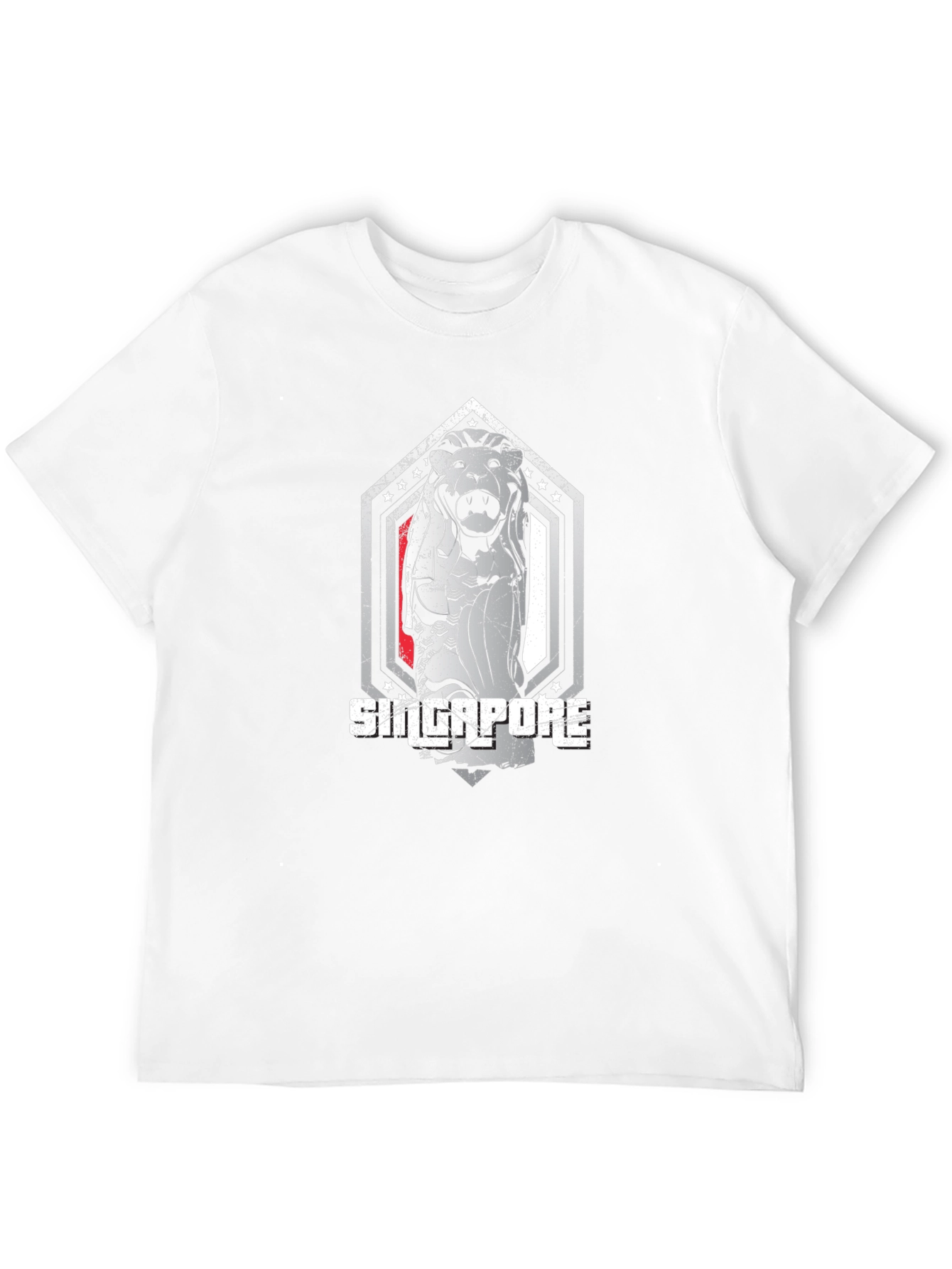 Singapore Merlion Graphic Tee - Black