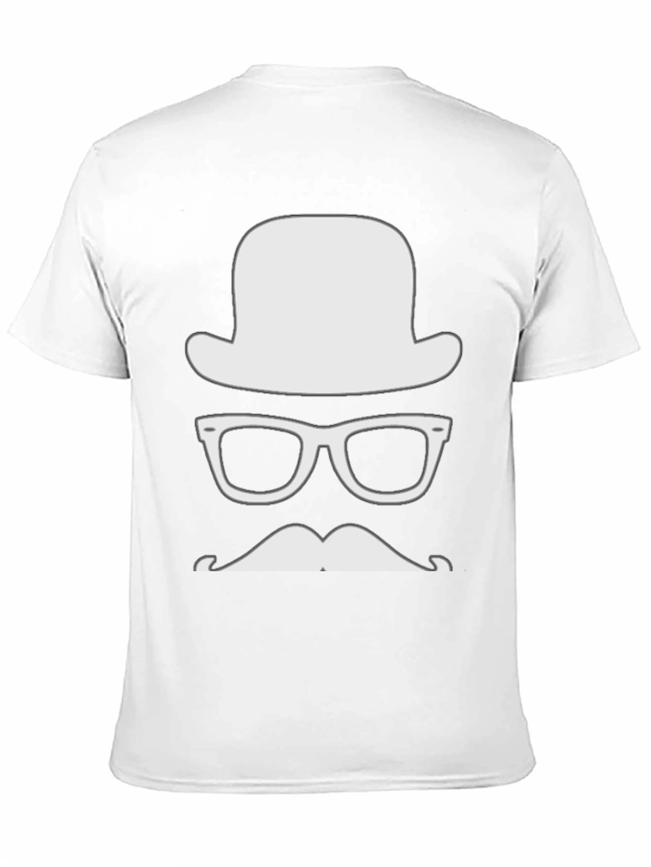 Mens Hipster Graphic Tee - Hat Glasses Mustache