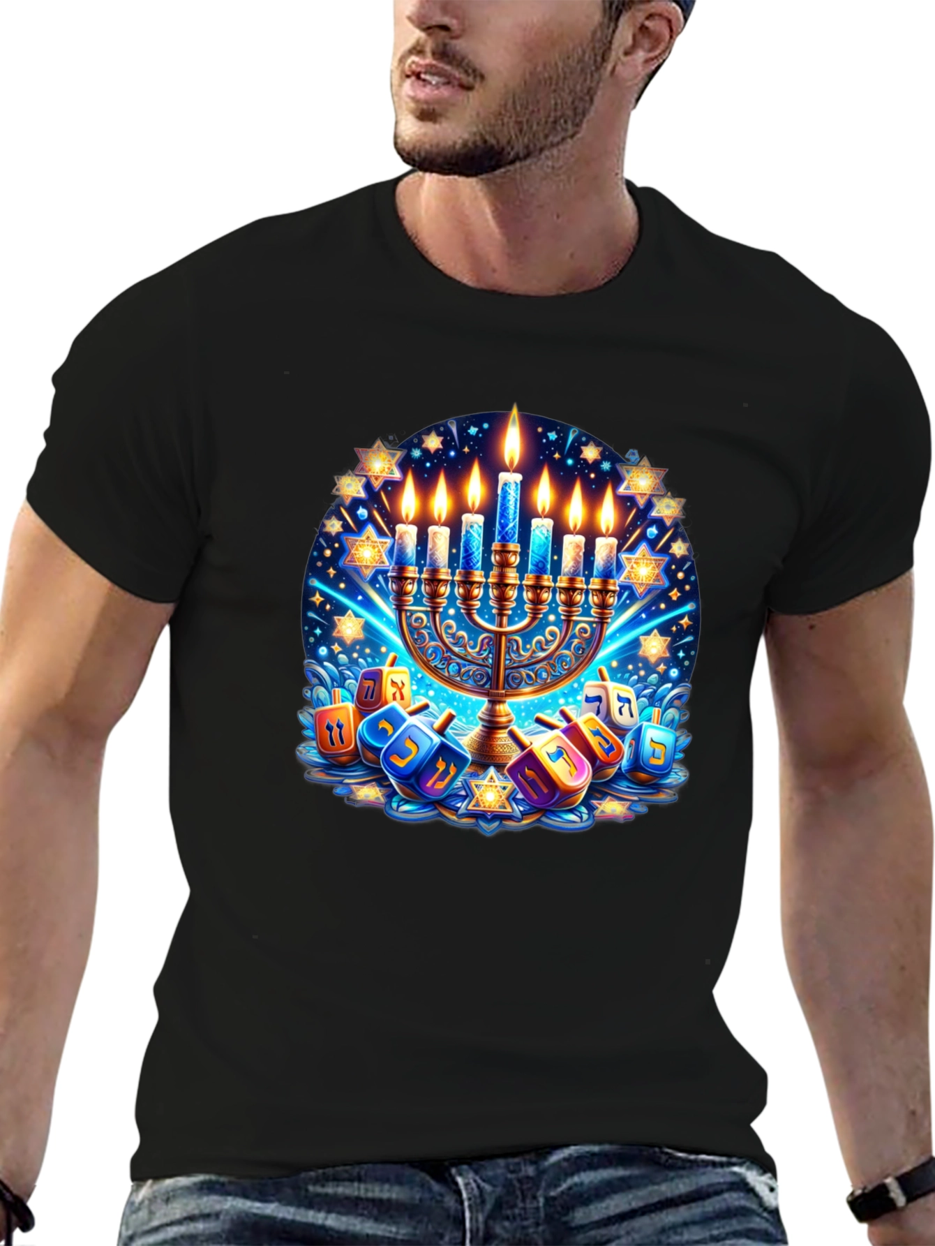 Mens Hanukkah Graphic T-Shirt