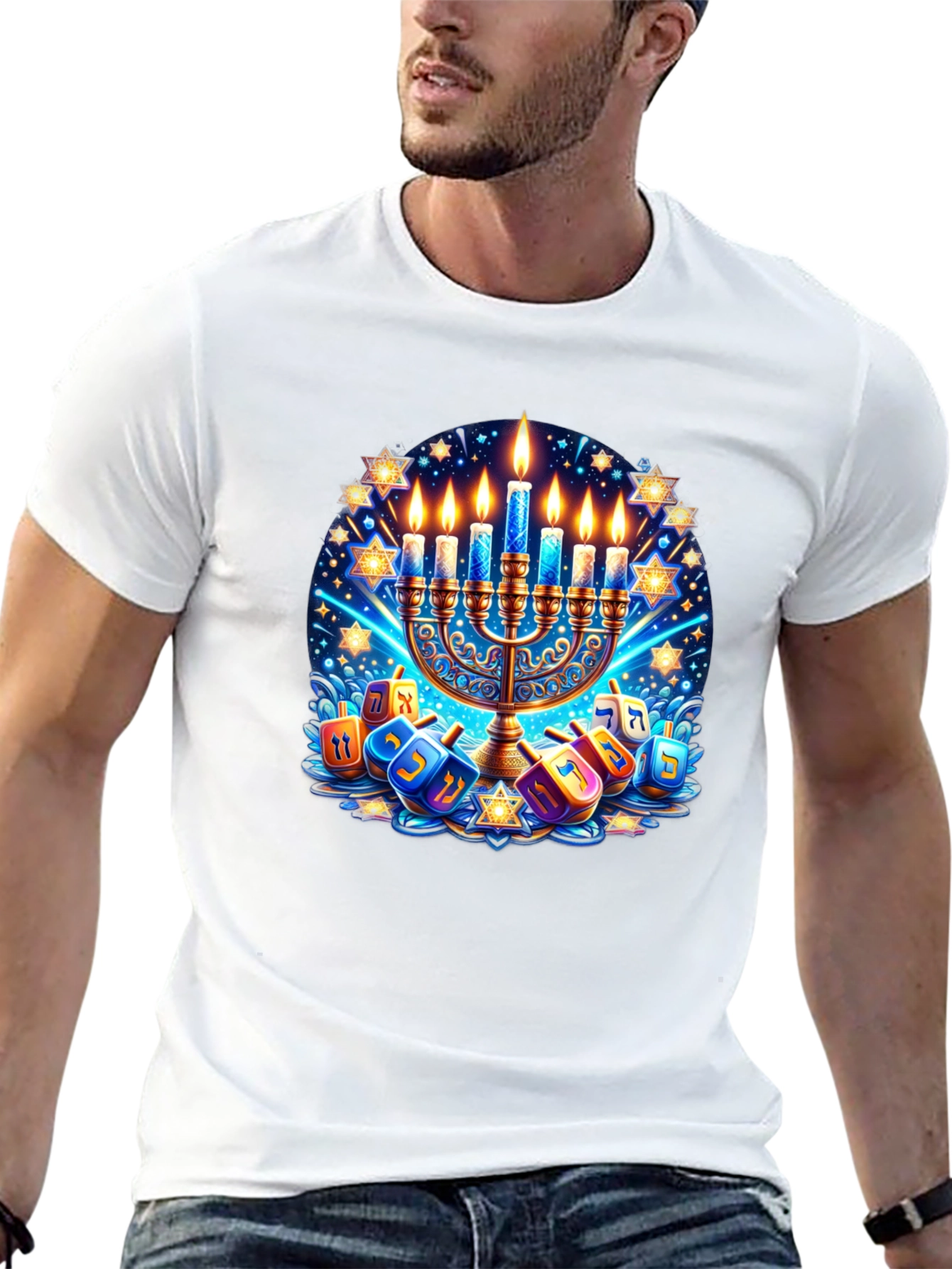 Mens Hanukkah Graphic T-Shirt