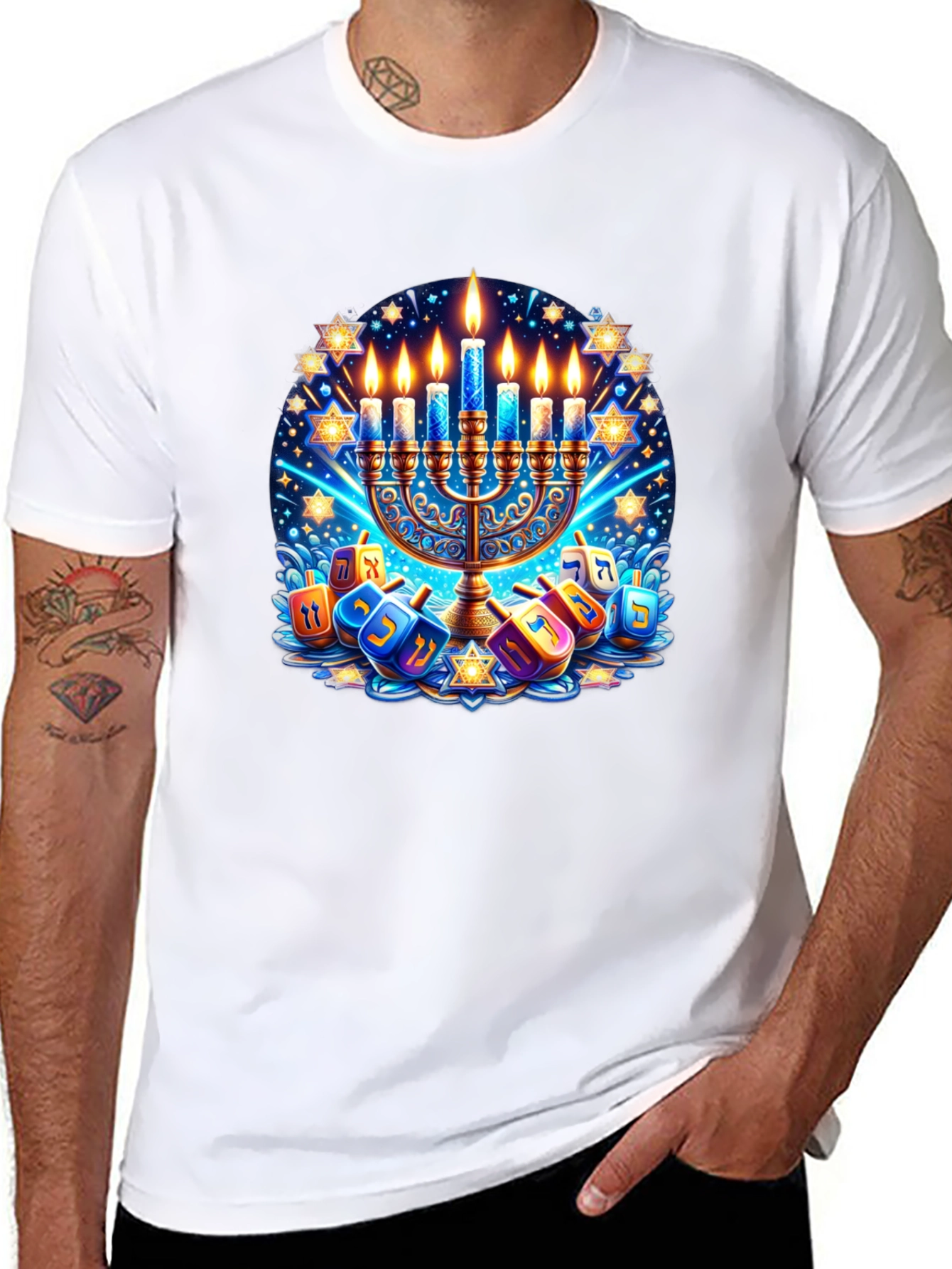 Mens Hanukkah Graphic T-Shirt