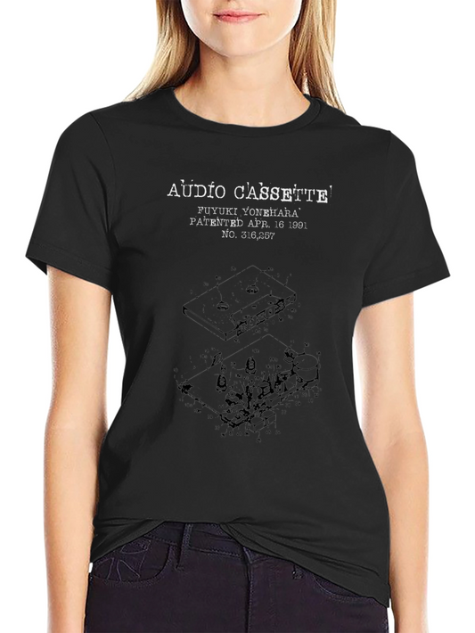 Audio Cassette Patent T-Shirt - Vintage Style