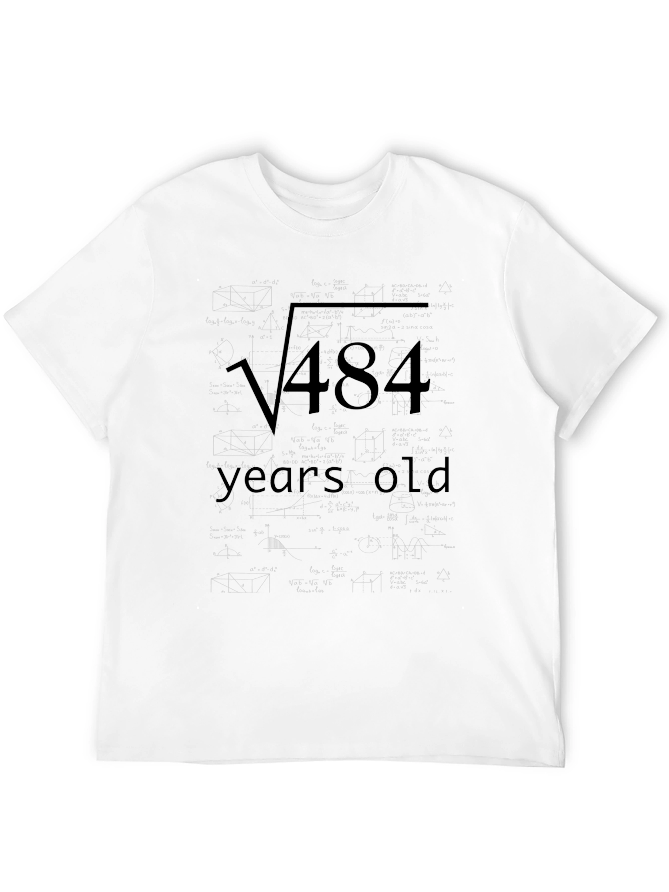 Square Root 484 Years Old Math Joke T-Shirt