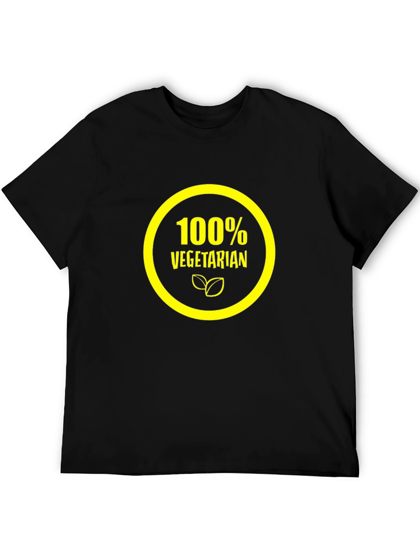 100% Vegetarian Graphic Tee - Black Cotton Shirt