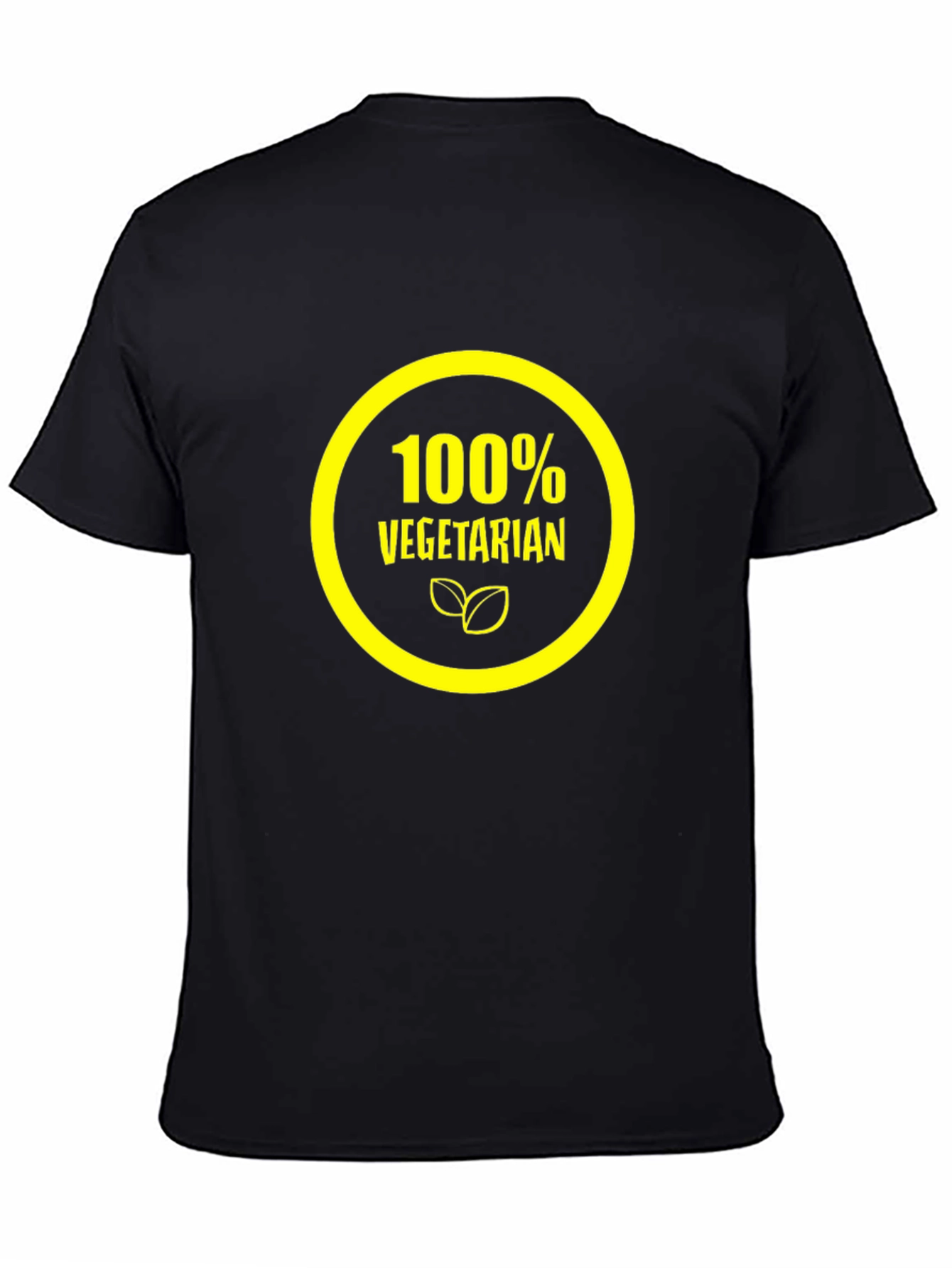 100% Vegetarian Graphic Tee - Black Cotton Shirt