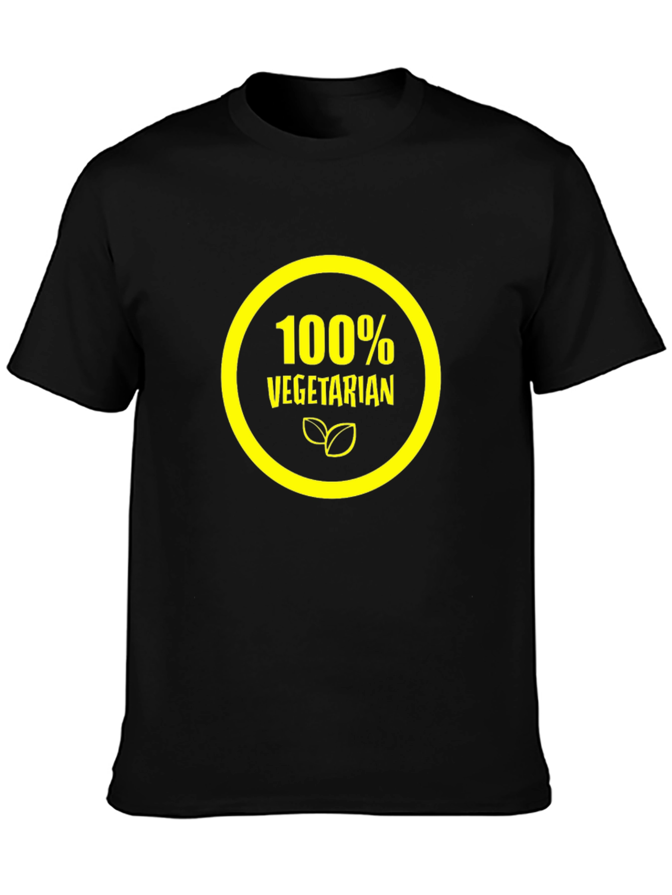100% Vegetarian Graphic Tee - Black Cotton Shirt
