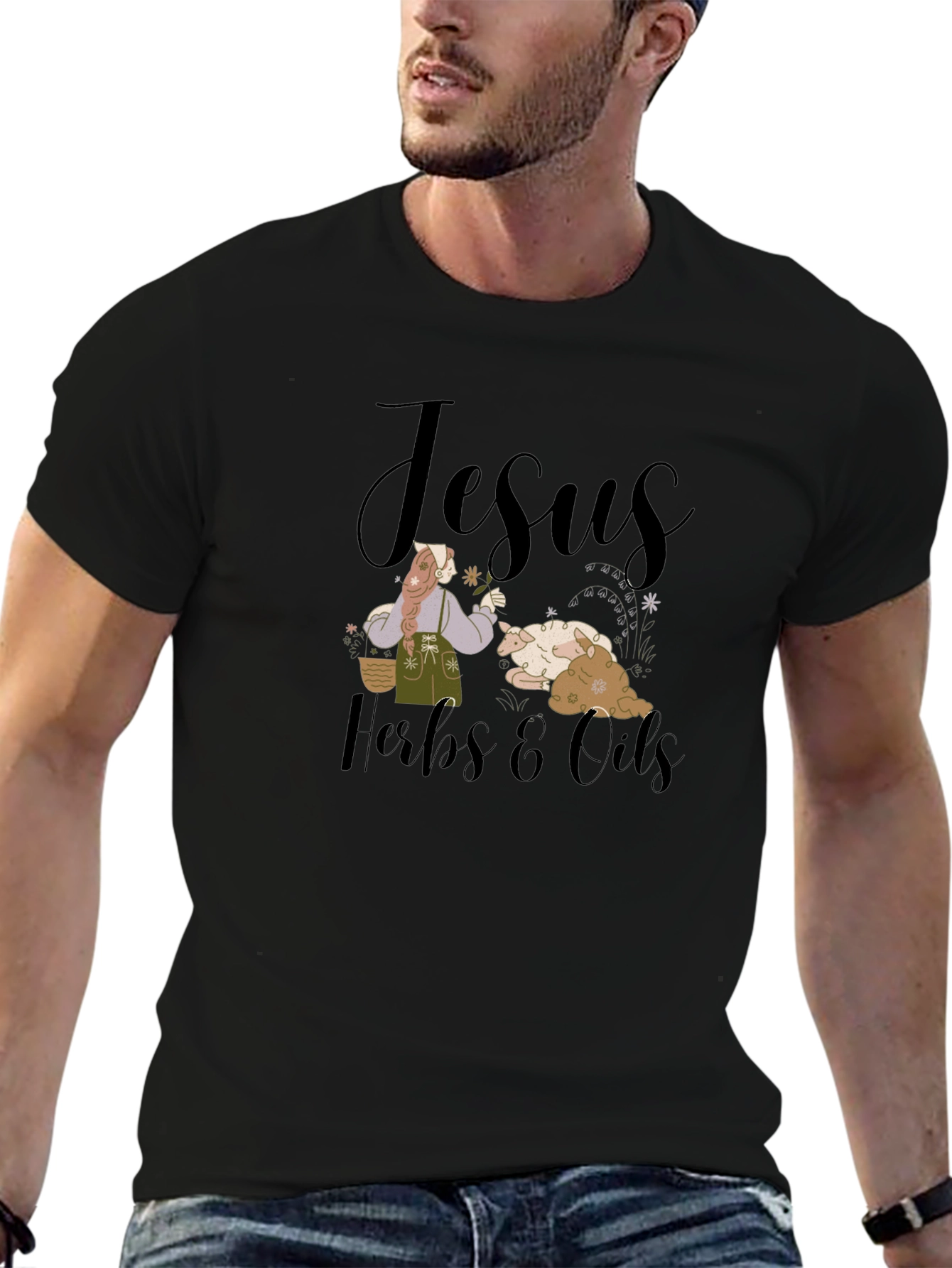 Jesus Herbs and Oils Graphic T-Shirt